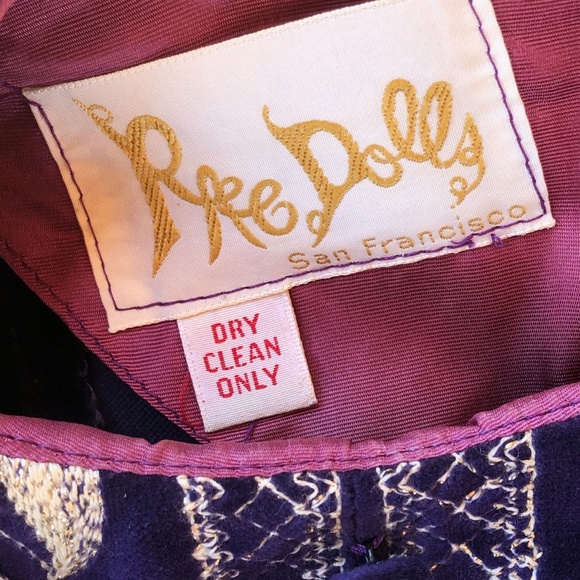 VTG 1960s 1970s Purple Velvet Maxi Dress Sz xS - Picture 10 of 10